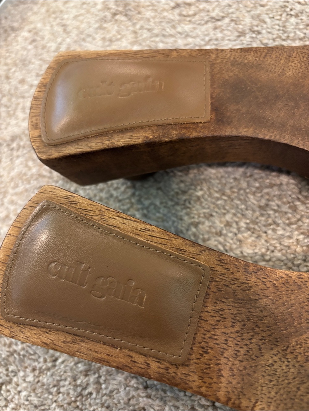 Cult Gaia Nia clear strap wooden sandals 8 - Picture 6 of 9